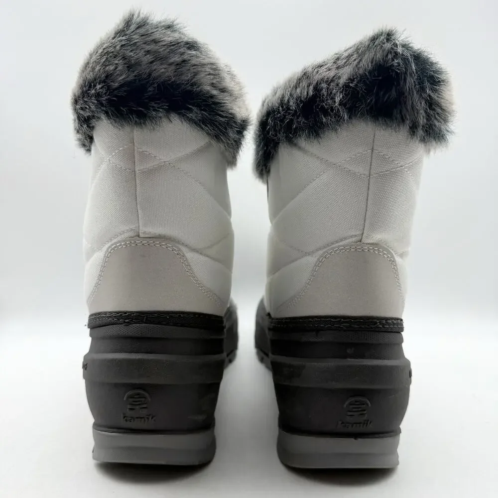 Kamik Womens Momentum L2 Winter Boots Size 10 White Waterproof Insulated EUC
